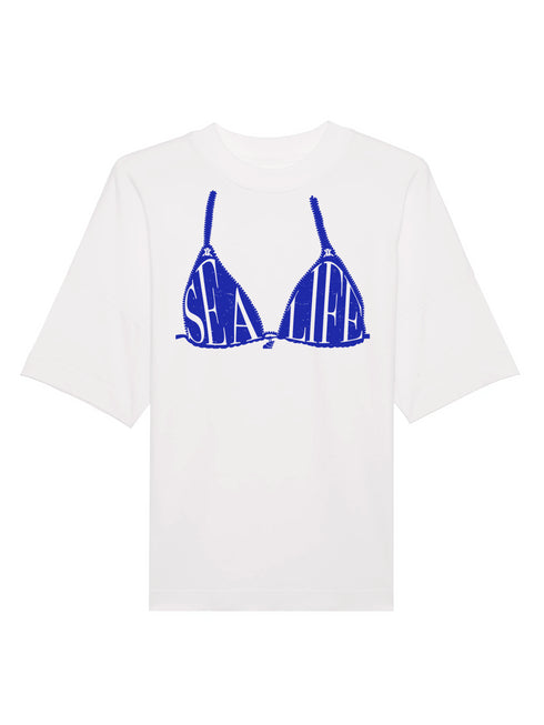 Crewneck Oversized T-shirt Sea Life Blue
